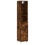 Aparador de madera contrachapada roble ahumado 34,5x34x180 cm de vidaXL, Aparadores - Ref: Foro24-3190066, Precio: 85,79 €, D...