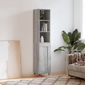 Tall gray Sonoma plywood sideboard 34.5x34x180 cm by vidaXL, Sideboards - Ref: Foro24-3190067, Price: 89,99 €, Discount: %