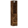 Aparador de madera contrachapada roble ahumado 34,5x34x180 cm de vidaXL, Aparadores - Ref: Foro24-3189690, Precio: 95,05 €, D...