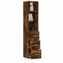 Aparador de madera contrachapada roble ahumado 34,5x34x180 cm de vidaXL, Aparadores - Ref: Foro24-3189690, Precio: 95,05 €, D...