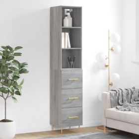 Aparador alto madera contrachapada gris Sonoma 34,5x34x180 cm de vidaXL, Aparadores - Ref: Foro24-3189691, Precio: 100,99 €, ...