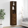 Aparador alto madera contrachapada roble marrón 34,5x34x180 cm de vidaXL, Aparadores - Ref: Foro24-3189692, Precio: 99,99 €, ...