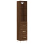 Aparador alto madera contrachapada roble marrón 34,5x34x180 cm de vidaXL, Aparadores - Ref: Foro24-3189692, Precio: 99,99 €, ...