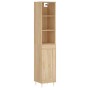 Aparador de madera contrachapada roble Sonoma 34,5x34x180 cm de vidaXL, Aparadores - Ref: Foro24-3190072, Precio: 96,56 €, De...