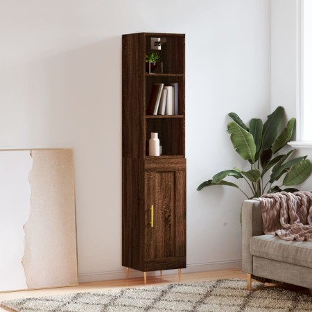 Tall brown oak plywood sideboard 34.5x34x180 cm by vidaXL, Sideboards - Ref: Foro24-3190076, Price: 89,99 €, Discount: %