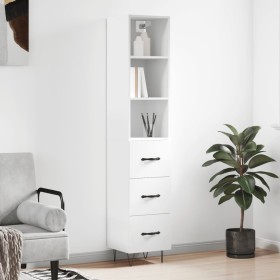 Tall white plywood sideboard 34.5x34x180 cm by vidaXL, Sideboards - Ref: Foro24-3189693, Price: 93,59 €, Discount: %