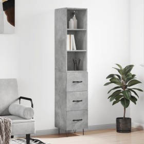 Aparador de madera contrachapada gris hormigón 34,5x34x180 cm de vidaXL, Aparadores - Ref: Foro24-3189697, Precio: 102,99 €, ...