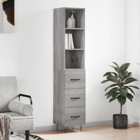 Aparador alto madera contrachapada gris Sonoma 34,5x34x180 cm de vidaXL, Aparadores - Ref: Foro24-3189699, Precio: 97,99 €, D...