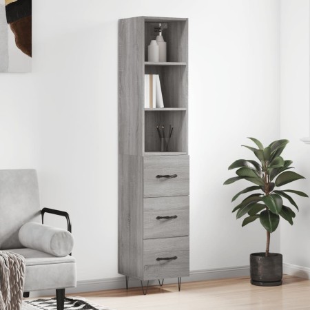 Tall gray Sonoma plywood sideboard 34.5x34x180 cm by vidaXL, Sideboards - Ref: Foro24-3189699, Price: 98,53 €, Discount: %