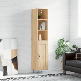 Aparador de madera contrachapada roble Sonoma 34,5x34x180 cm de vidaXL, Aparadores - Ref: Foro24-3190080, Precio: 85,99 €, De...