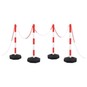 Barrier set with posts and plastic chain 10 m by vidaXL, Road and traffic signs - Ref: Foro24-150954, Price: 62,22 €, Discoun...