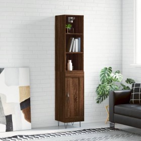 Tall oak brown plywood highboard 34.5x34x180 cm by vidaXL, Sideboards - Ref: Foro24-3190084, Price: 90,99 €, Discount: %