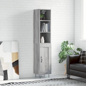 Aparador alto madera contrachapada gris Sonoma 34,5x34x180 cm de vidaXL, Aparadores - Ref: Foro24-3190083, Precio: 88,99 €, D...