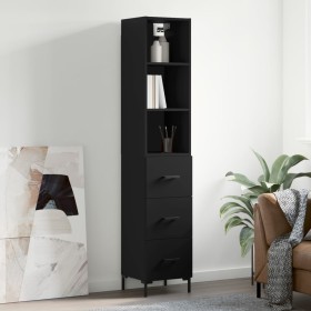 Aparador de madera contrachapada negro 34,5x34x180 cm de vidaXL, Aparadores - Ref: Foro24-3189702, Precio: 106,99 €, Descuent...