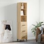 Aparador de madera contrachapada roble Sonoma 34,5x34x180 cm de vidaXL, Aparadores - Ref: Foro24-3189704, Precio: 106,14 €, D...