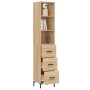 Aparador de madera contrachapada roble Sonoma 34,5x34x180 cm de vidaXL, Aparadores - Ref: Foro24-3189704, Precio: 106,14 €, D...