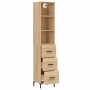 Aparador de madera contrachapada roble Sonoma 34,5x34x180 cm de vidaXL, Aparadores - Ref: Foro24-3189704, Precio: 106,14 €, D...