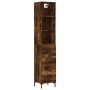 Aparador de madera contrachapada roble ahumado 34,5x34x180 cm de vidaXL, Aparadores - Ref: Foro24-3189706, Precio: 99,99 €, D...