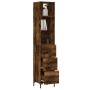 Aparador de madera contrachapada roble ahumado 34,5x34x180 cm de vidaXL, Aparadores - Ref: Foro24-3189706, Precio: 99,99 €, D...