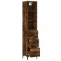 Aparador de madera contrachapada roble ahumado 34,5x34x180 cm de vidaXL, Aparadores - Ref: Foro24-3189706, Precio: 99,99 €, D...