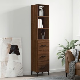 Tall oak brown plywood highboard 34.5x34x180 cm by vidaXL, Sideboards - Ref: Foro24-3189708, Price: 103,99 €, Discount: %