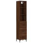 Aparador alto madera contrachapada roble marrón 34,5x34x180 cm de vidaXL, Aparadores - Ref: Foro24-3189708, Precio: 104,68 €,...