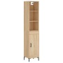 Aparador de madera contrachapada roble Sonoma 34,5x34x180 cm de vidaXL, Aparadores - Ref: Foro24-3190088, Precio: 101,04 €, D...