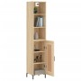 Aparador de madera contrachapada roble Sonoma 34,5x34x180 cm de vidaXL, Aparadores - Ref: Foro24-3190088, Precio: 101,04 €, D...