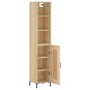 Aparador de madera contrachapada roble Sonoma 34,5x34x180 cm de vidaXL, Aparadores - Ref: Foro24-3190088, Precio: 101,04 €, D...