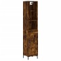 Aparador de madera contrachapada roble ahumado 34,5x34x180 cm de vidaXL, Aparadores - Ref: Foro24-3190090, Precio: 90,23 €, D...