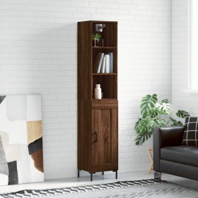 Aparador alto madera contrachapada roble marrón 34,5x34x180 cm de vidaXL, Aparadores - Ref: Foro24-3190092, Precio: 93,99 €, ...