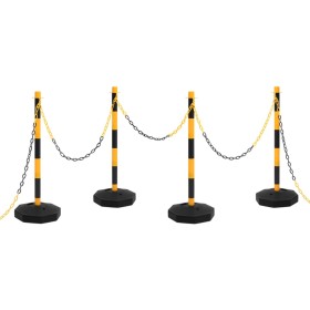 Barrier set with posts and plastic chain 10 m by vidaXL, Road and traffic signs - Ref: Foro24-150957, Price: 70,99 €, Discoun...