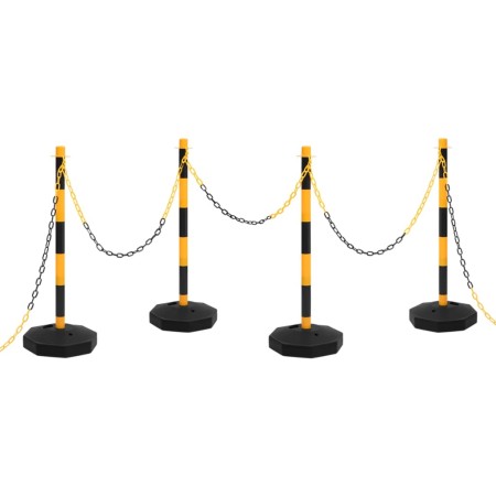 Barrier set with posts and plastic chain 10 m by vidaXL, Road and traffic signs - Ref: Foro24-150957, Price: 65,38 €, Discoun...