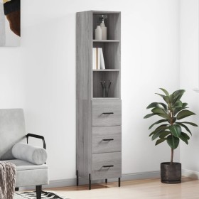 Tall gray Sonoma plywood sideboard 34.5x34x180 cm by vidaXL, Sideboards - Ref: Foro24-3189715, Price: 109,98 €, Discount: %