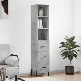 Aparador de madera contrachapada gris hormigón 34,5x34x180 cm de vidaXL, Aparadores - Ref: Foro24-3189713, Precio: 113,99 €, ...