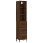 Aparador alto madera contrachapada roble marrón 34,5x34x180 cm de vidaXL, Aparadores - Ref: Foro24-3189716, Precio: 108,99 €,...