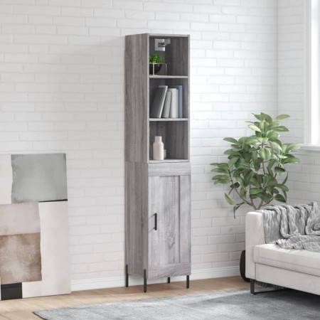 Aparador alto madera contrachapada gris Sonoma 34,5x34x180 cm de vidaXL, Aparadores - Ref: Foro24-3190099, Precio: 97,28 €, D...