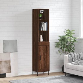 Tall brown oak plywood sideboard 34.5x34x180 cm by vidaXL, Sideboards - Ref: Foro24-3190100, Price: 96,99 €, Discount: %