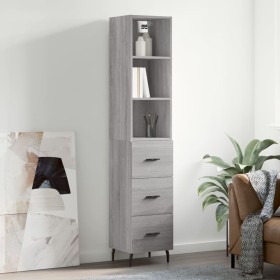 Aparador alto madera contrachapada gris Sonoma 34,5x34x180 cm de vidaXL, Aparadores - Ref: Foro24-3189723, Precio: 104,99 €, ...