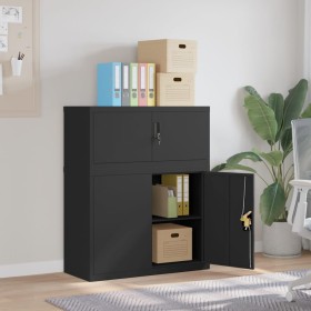 Black steel filing cabinet 90x40x110 cm by vidaXL, Lockers and storage cabinets - Ref: Foro24-3188322, Price: 266,14 €, Disco...