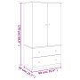 ALTA solid pine wood wardrobe 90x55x170 cm by vidaXL, Wardrobes - Ref: Foro24-353929, Price: 403,22 €, Discount: %