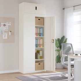 Aktenschrank aus weißem Stahl, 90 x 40 x 240 cm von vidaXL, Schließfächer und Lagerschränke - Ref: Foro24-3188315, Preis: 450...