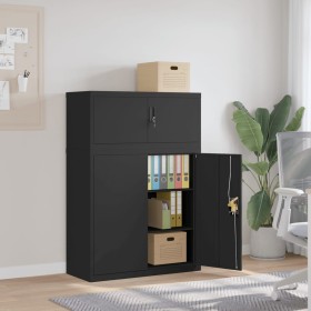 Black steel filing cabinet 90x40x130 cm by vidaXL, Lockers and storage cabinets - Ref: Foro24-3188323, Price: 294,57 €, Disco...