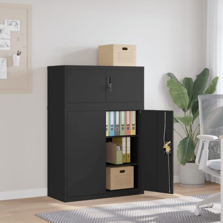 Black steel filing cabinet 90x40x130 cm by vidaXL, Lockers and storage cabinets - Ref: Foro24-3188323, Price: 284,39 €, Disco...