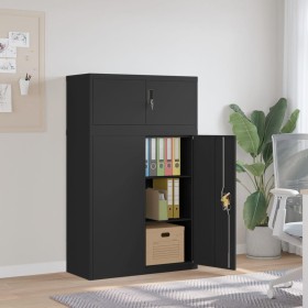 Black steel filing cabinet 90x40x145 cm by vidaXL, Lockers and storage cabinets - Ref: Foro24-3188324, Price: 295,08 €, Disco...