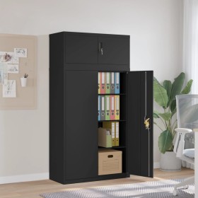 Black steel filing cabinet 90x40x180 cm by vidaXL, Lockers and storage cabinets - Ref: Foro24-3188325, Price: 340,84 €, Disco...