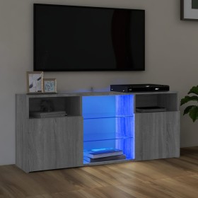 Mueble de TV con luces LED gris Sonoma 120x30x50 cm de vidaXL, Muebles TV - Ref: Foro24-815715, Precio: 101,85 €, Descuento: %