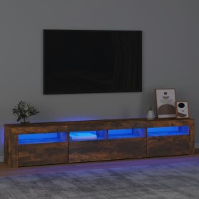 Mueble de TV con luces LED color roble ahumado 210x35x40 cm de vidaXL, Muebles TV - Ref: Foro24-3152735, Precio: 150,71 €, De...