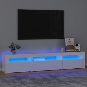 Mueble de TV con luces LED blanco brillante 195x35x40 cm de vidaXL, Muebles TV - Ref: Foro24-3152742, Precio: 203,38 €, Descu...