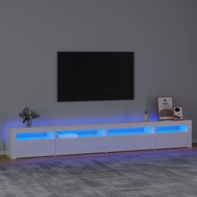 Mueble de TV con luces LED blanco brillante 270x35x40 cm de vidaXL, Muebles TV - Ref: Foro24-3152750, Precio: 254,08 €, Descu...